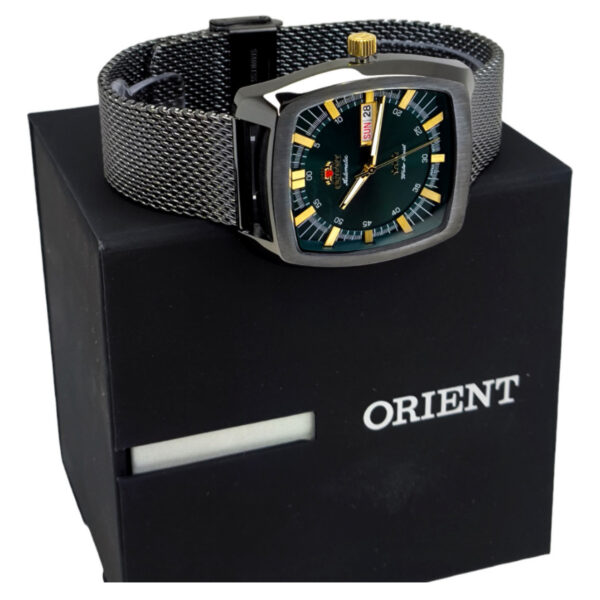 Relógio Orient Preto Grafite Quadrado Automatico Masculino