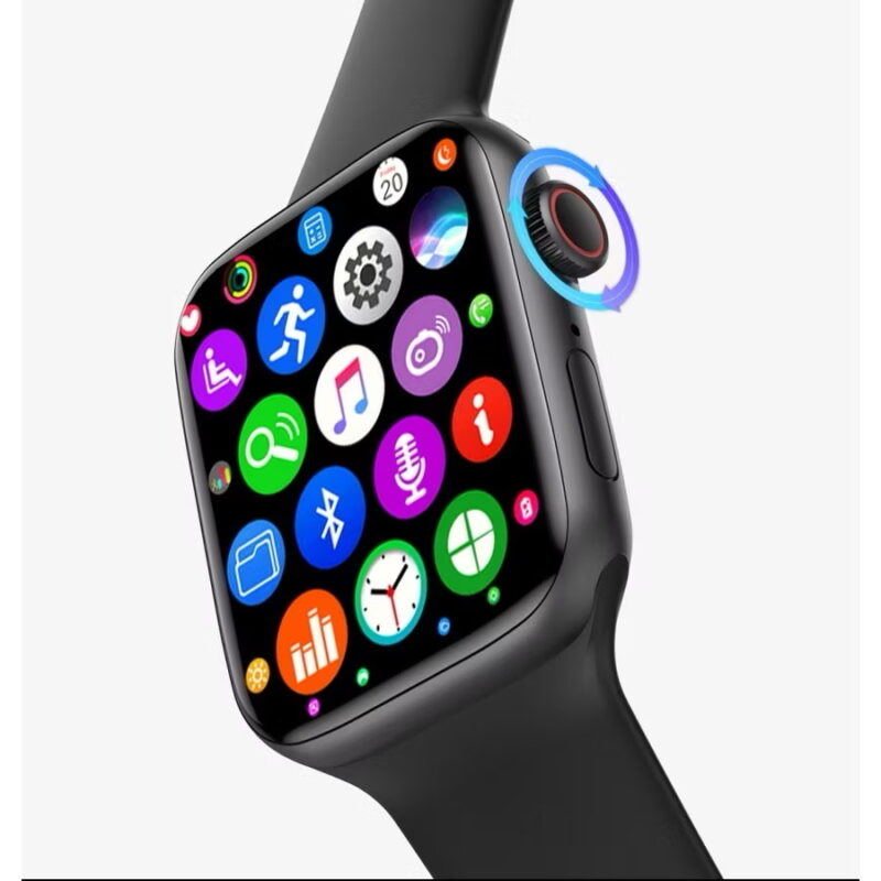 ￼2024 Apple Watch Series 9 com Logotipo Boot Pk Iwo 15 Pro Moda Rotativa Número de série Chamada Azul Smartwatch 45mm