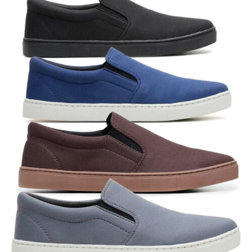 Kit 4 Pares De Tênis Slip On Casual Confortável Resistente