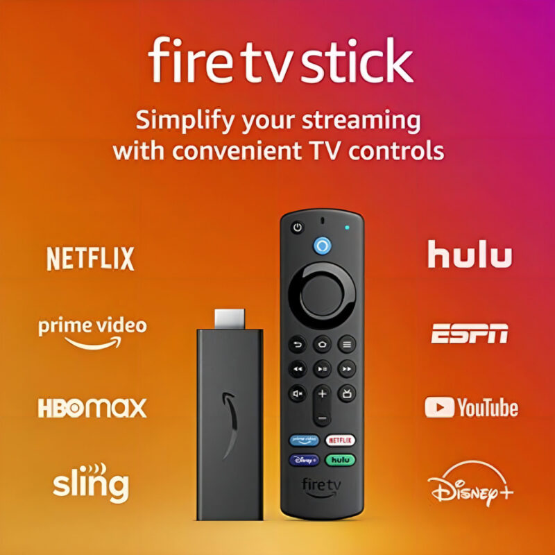 Controle de voz Amazon Fire Tv Stick de 3ª geração 1080p JL