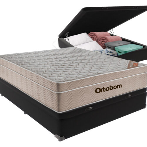 Cama Box Molas Ensacadas Baú Casal Colchão Airtech Ortobom