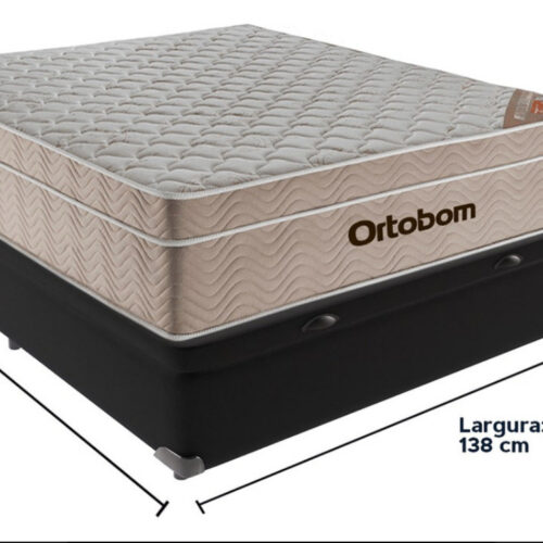 Cama Box Molas Ensacadas Baú Casal Colchão Airtech Ortobom