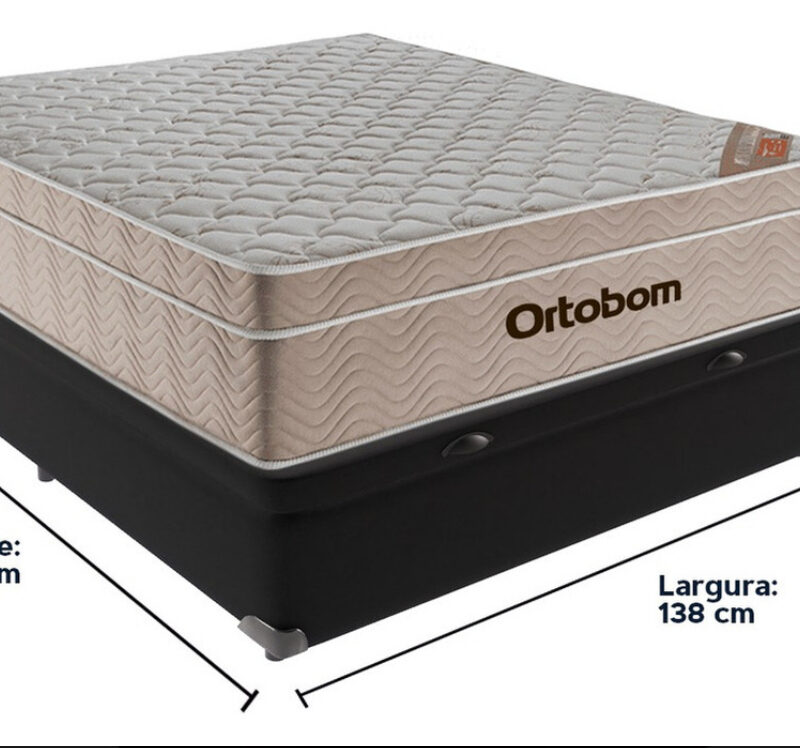 Cama Box Molas Ensacadas Baú Casal Colchão Airtech Ortobom